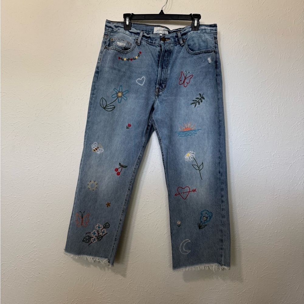 The Great the Wayne Embroidered jeans Kentucky Wash Size 31
